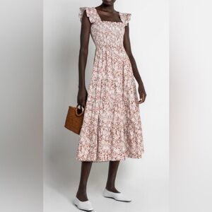 Smocked Floral Maxi Dress in Blush Floral